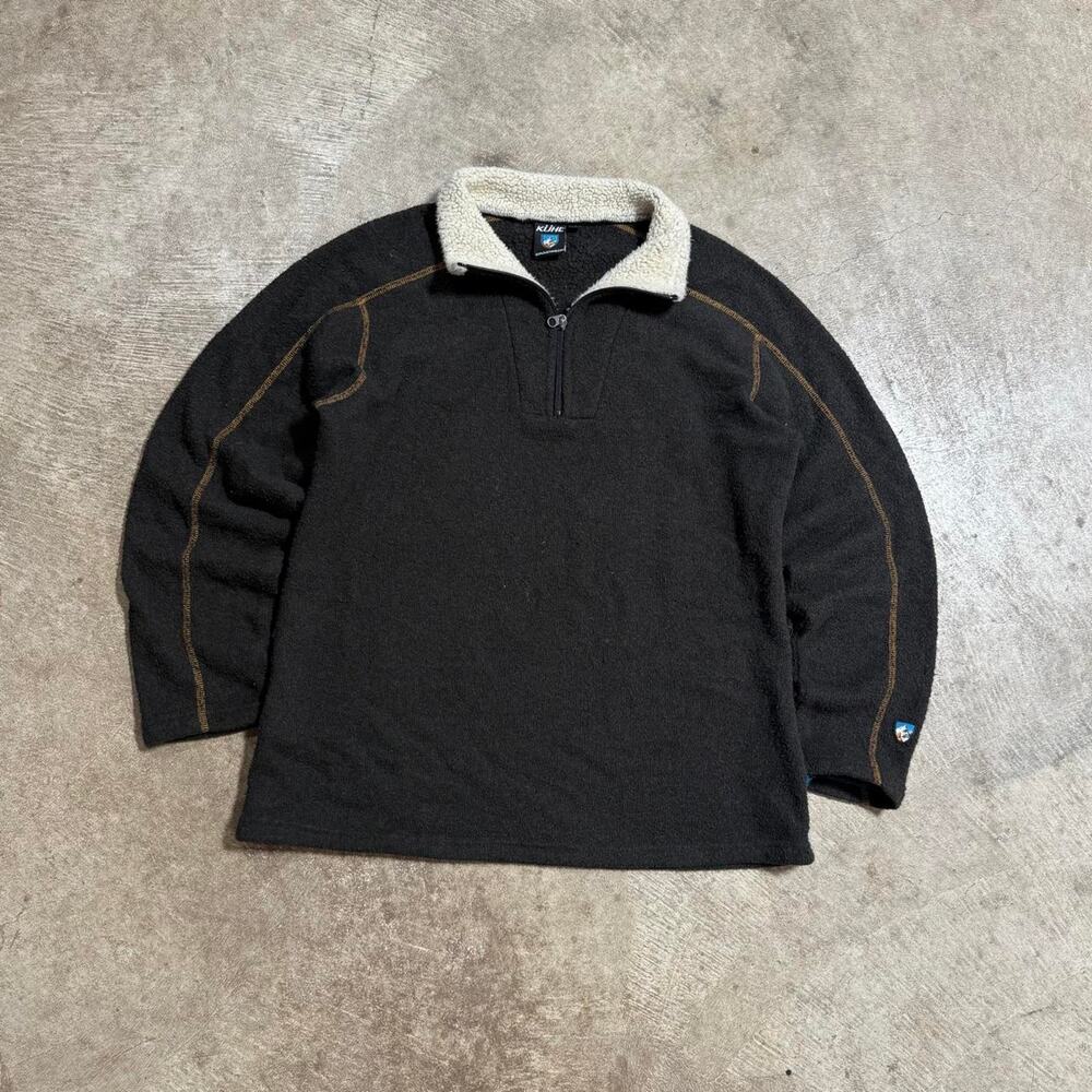 KÜHL Mocha Brown Sherpa Lined Quarter Zip Pullover